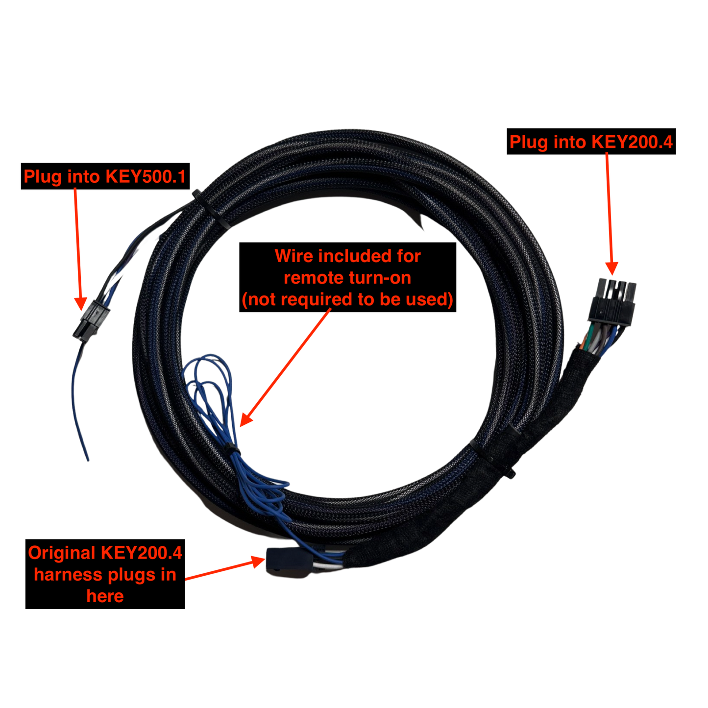 Subwoofer Expansion Harness (Integrates w/ KEY200.4 Harness)